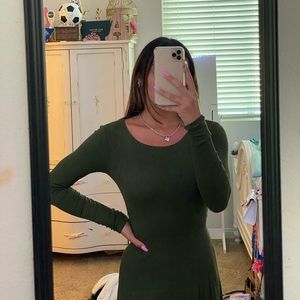 Green Ribbed Forever21 Dress